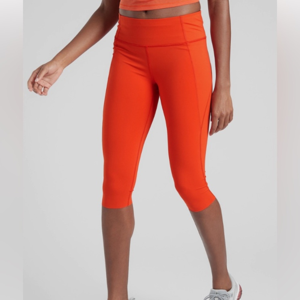 Athleta Vibrant Orange Cropped Leggings
